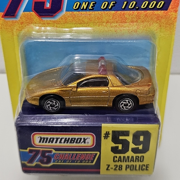 MATCHBOX 1997 Edition Gold Painted Camaro Z-28 Police Car Model - Picture 5 of 13